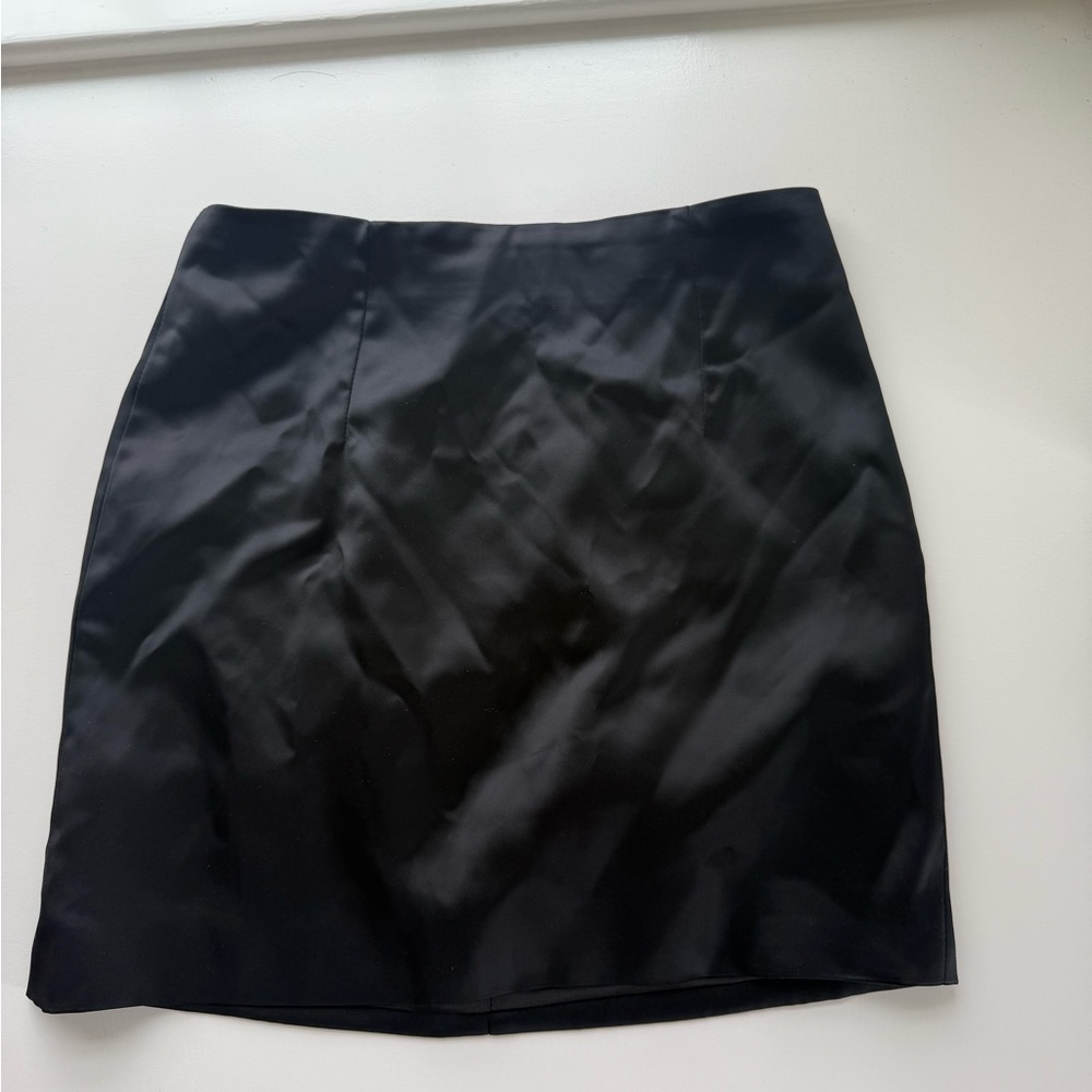 Bardot Black Satin Mini Skirt